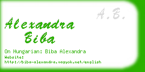 alexandra biba business card